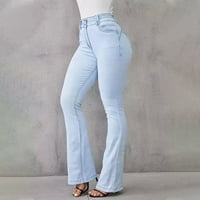 Ženske Capri hlače Plus size ženske modne dnevne hlače s džepovima i gumbima lagano lepršave Traper Hlače