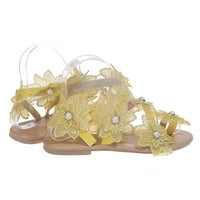 _ / Modne ženske papuče u rimskom stilu; ljetno cvijeće; šarene ravne natikače na plaži; prozračne sandale s otvorenim