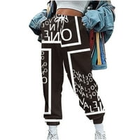 Rasprodaja jogging hlače Ženske modne Ležerne uske tajice s printom i vezicama duge hlače s elastičnim strukom