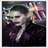 Strip film-odred samoubojica-plakat na zidu s Jokerom izbliza, 22.375 34