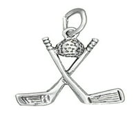 Sterling Silver 30 BO lanac 3D Dva golf kluba i ogrlica za privjesak za golf kuglu