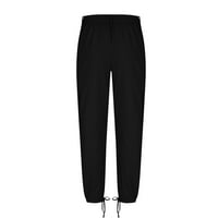 Tawop crne teretne hlače muškarci solidni patchwork casual višestruki džepovi vanjski ravni tip fitnes hlače teretne