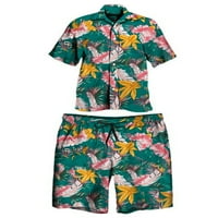 Muške havajske košulje odgovara modno tiskanom gumbu dolje košulja kratkih rukava + set na plaži set