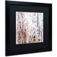Zaštitni znak likovna umjetnost Zimska stabla Canvas Art od Lisa Powell Braun, Black Matte, crni okvir
