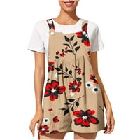 Ženski ljetni modni kombinezon za vježbanje s prevelikim džepovima, vrećasti kombinezon s cvjetnim printom, modne