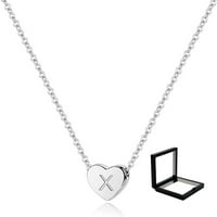 Poklon za žene: Žensko srce Početna ogrlica za žene s početnim nakitom nakita A-Z engleska abeceda ogrlica pokloni