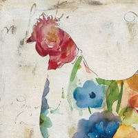 Cvjetna kokoš Carol Robinson omotana platna slikajući umjetnički tisak