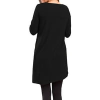 Modna ženska jesenska jednobojna široka udobna haljina s dugim rukavima s dugim rukavima za trudnice, haljina