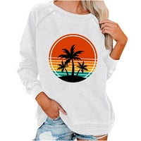 Ženska majica s dugim rukavima s okruglim vratom, pulover s grafičkim printom, odjeća za plažu, ženski Casual
