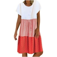 Ljetne haljine za žene, modne Ležerne široke haljine u obliku polka dot s kratkim rukavima, crvena haljina od