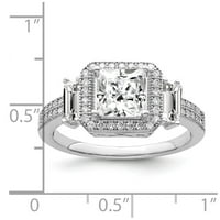 Čvrsto sterling srebrni cz kubični cirkonij zaručnički prsten Veličina 6