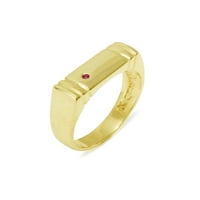 Muški prsten od prirodnog rubina od 9K žutog zlata britanske proizvodnje-opcije veličine-veličina 11,75