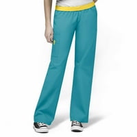 Izbor-ženske široke rastezljive teretne hlače, karipske boje, Visoke