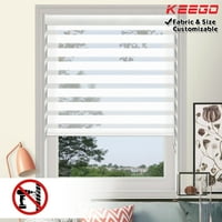 Keego bez bušenja zebra prozorske nijanse Moderni dizajn valjka s dvostrukim slojevima Svjetlo filtriranje bijelih