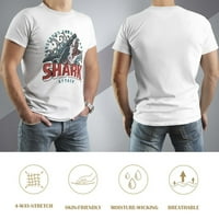 Upozorenje o napadu morskog psa u opasnoj zoni muška majica s grafičkim printom vintage sportska majica kratkih