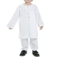Dječja muslimanska odjeća za dječake vrhovi dugih rukava + duge hlače ogrtač casual odijelo