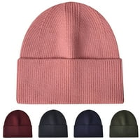 Izolirana topla Rebrasta zimska kapa s Preklopom za uši, jednobojna pletena kapa za jahanje, Dodaci za kostime
