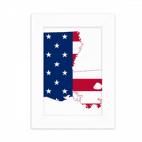 Karta Louisiane, SAD, Zastava zvijezda i pruga, okvir za fotografije na stolu, prikaz umjetnosti, slika