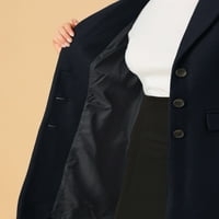 Ženski jednodijelni zimski dugi kaput s rebrastim reverom i dugim rukavima