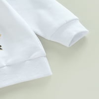 Jesenski setovi odjeće za male dječake, bijeli pulover s dugim rukavima s printom Kaktusa + hlače s kravatom