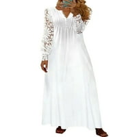 Ženska duga haljina s izrezom u obliku okvira, maksi haljine, kaftan s rukavima, večernje bijele boje