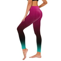 Gamaše za vježbanje za žene s gradijentnim printom za fitness, trčanje, teretanu, sportske hlače u boji, rastezljive