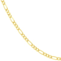 14K žuto zlato muškarci i ženski 16 konkavni lančana ogrlica Figaro