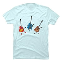 Plesne gitare muške svijetloplave grafičke majice - dizajn ljudi L