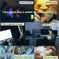 Noćno svjetlo s glasovnom kontrolom, svjetiljka s inteligentnom glasovnom kontrolom, mala LED svjetiljka za čitanje