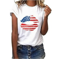 Rasprodaja ispod 10 USD Ženska majica za Dan neovisnosti za tinejdžerice smiješne majice s američkom zastavom