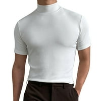 zttd muški ljetni majica bluza bluza visoki ovratnik kornjača kratkih rukava majica majica
