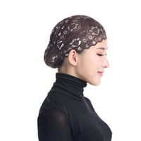 Rastegnuta ženska muslimanska rastezljiva čipkasta turban kapa, kapa za kemoterapiju, šal za glavu protiv gubitka