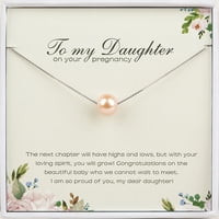Poklon Anavia do kćeri trudnoće od mame, ogrlica za mamu trudnoće za kćer, do moje kćeri u vašoj trudnoći -[Pink