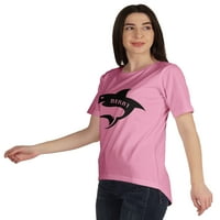 InkMeso Scoop-Neck Mamy Shark Graphic majica s kratkim rukavima Žene pamučne majice casual