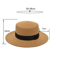 Muška i ženska Panama četvrtasta kopča, Slamnati šešir s ravnim vrhom, ljetni šešir za sunčanje, šešir za plažu
