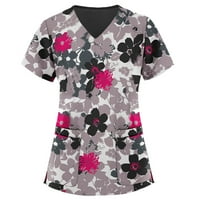 Ženski vrhovi okrugli dekolte cvjetna bluza radna odjeća Žene modne kratke rukave majice multicolor 3xl