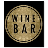 Wynwood Studio Pijeva i alkoholna pića Zidna umjetnička platna Otisci 'Vintage Winebar Gold' Vino - zlato, crno