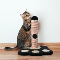 Mačja grebalica? Stup za grebanje mačaka i mačića s užetom od sisala i bazom u obliku šape, viseća igračka za