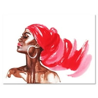 Designart 'Portret afro American Woman I' Modern Canvas Wall Art Print